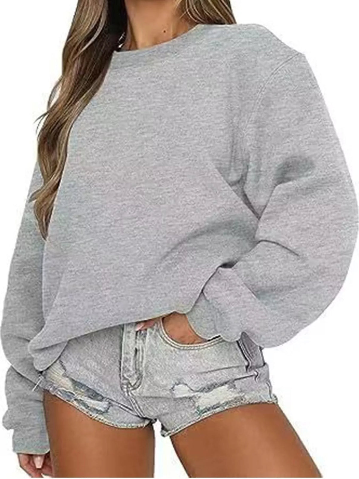 Pullover sweatshirt, gray front