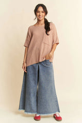 Trendsi Davi & Dani Patch Pocket Wide Leg Culotte Jeans -