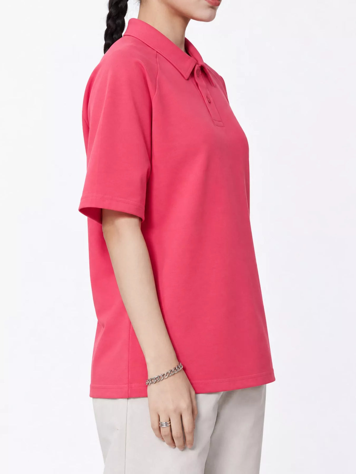 Dragon Fruit Pink short sleeve polo t-shirt