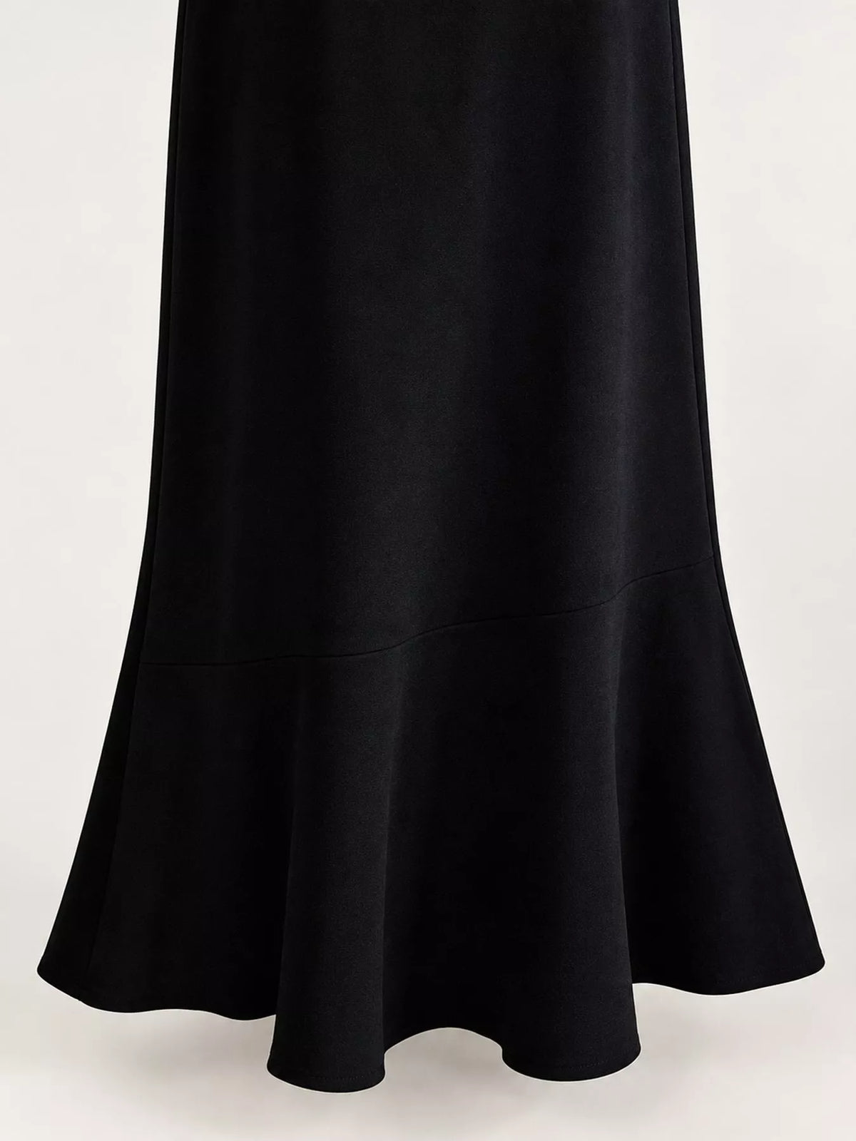 Black high-waisted flared skirt