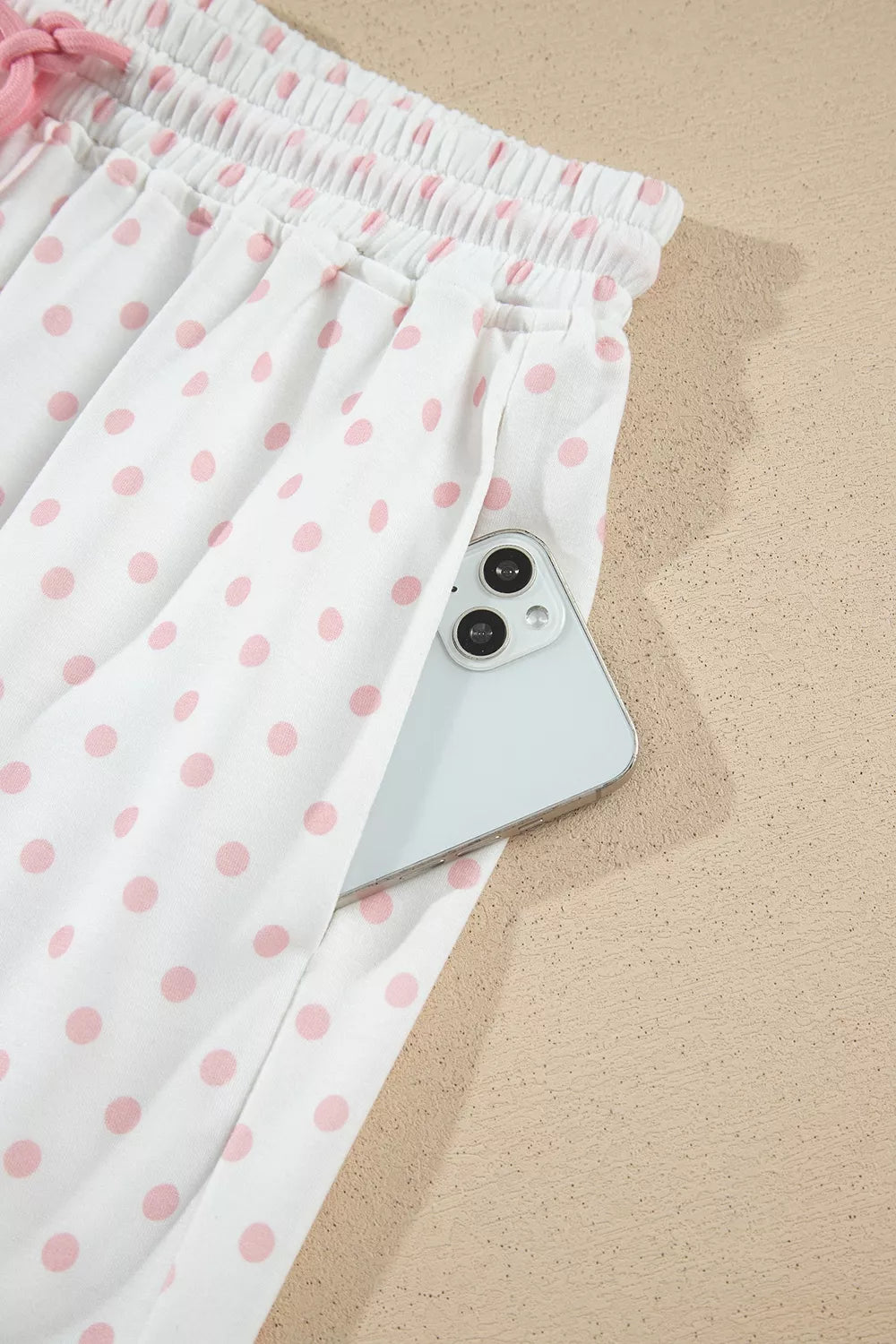 Women's Polka-Dot Cropped Sweatshirt & Wide-Leg Pants Set — alternate view 11
