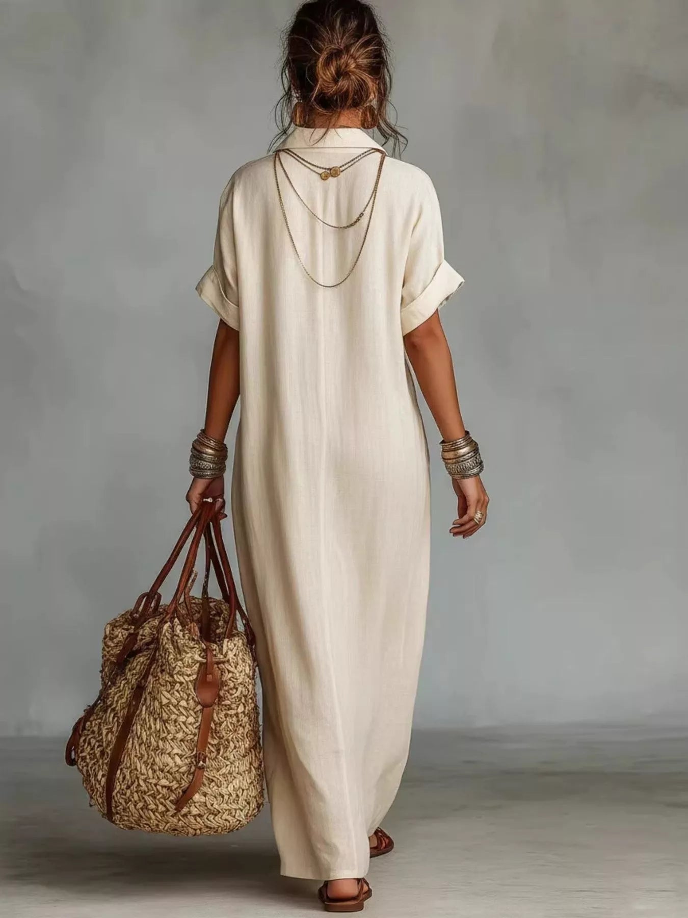 Trendsi Full Size Bohemian Embroidered Maxi Dress Plus Size - Dresses