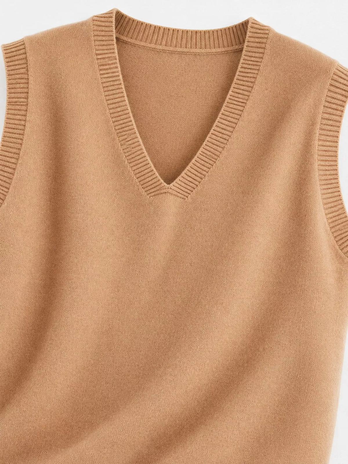 V-Neck Knit Sweater Vest — garment front