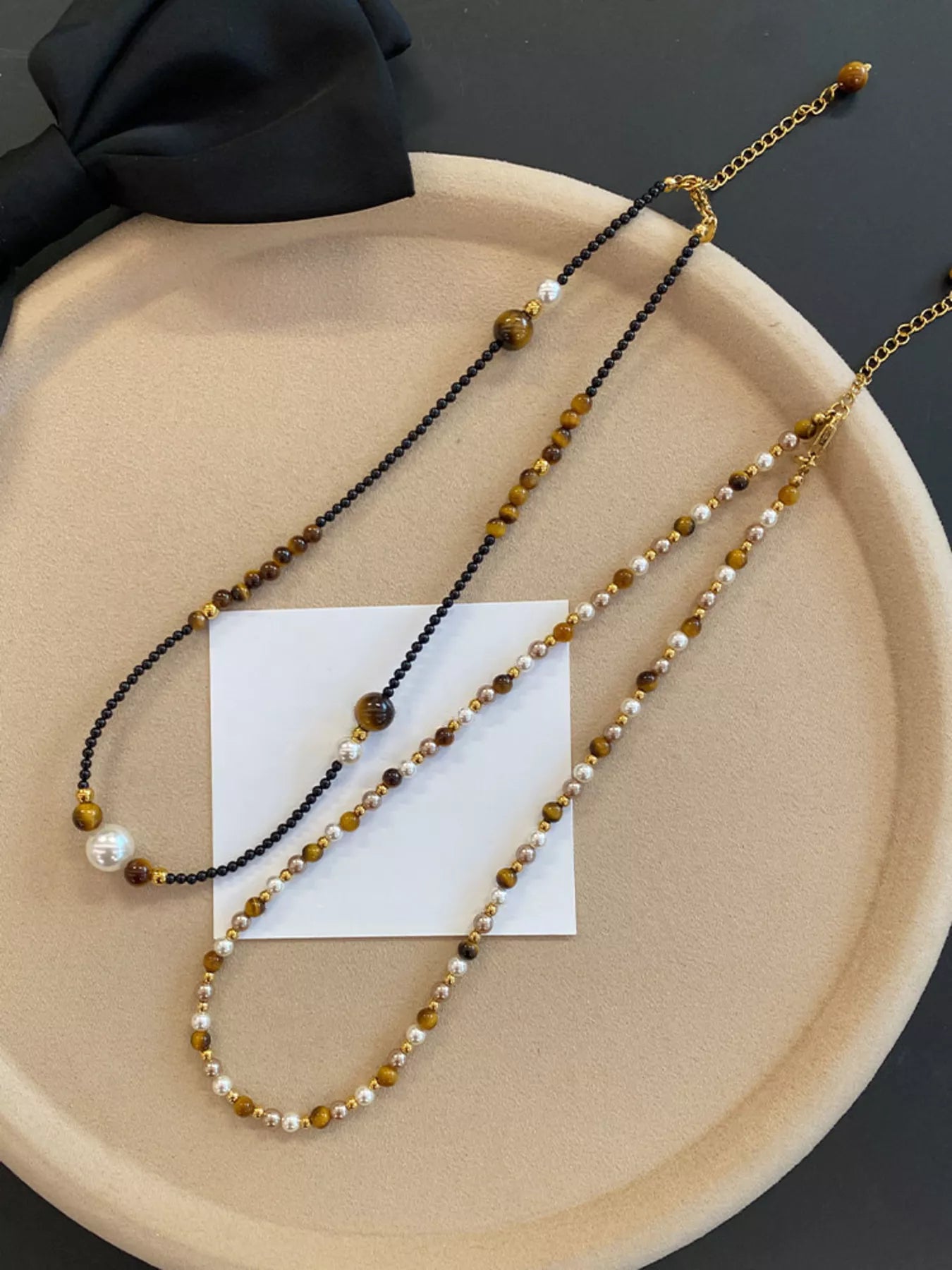 Trendsi Tiger Eye Adjustable Necklace -