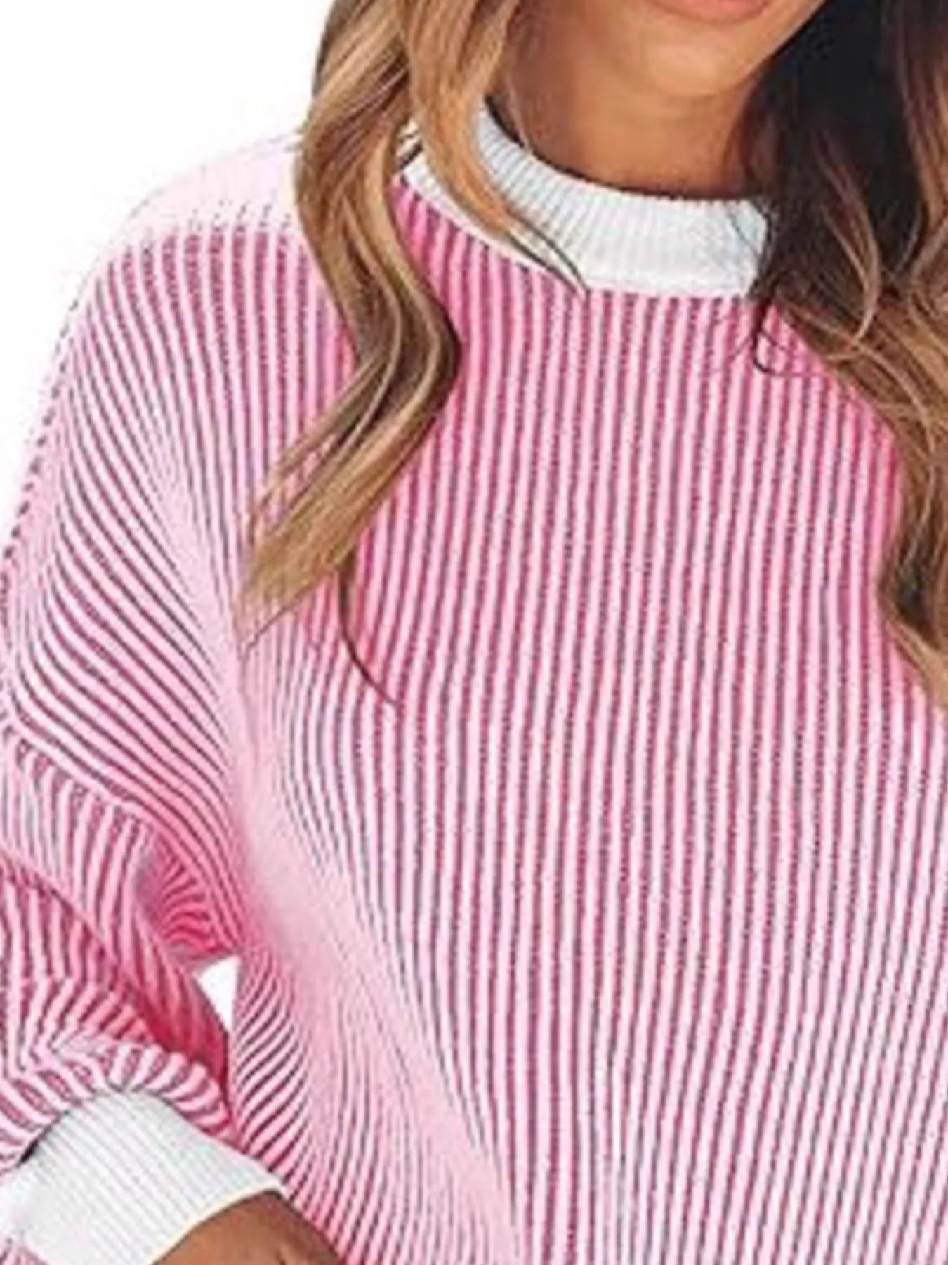 Trendsi Stripe Dropped Shoulder Sweater -