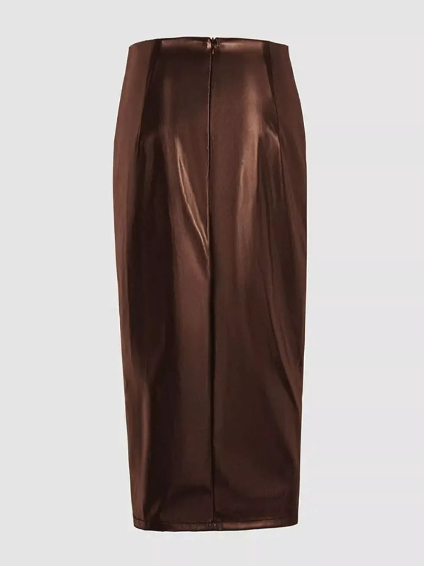 Trendsi Ruched Slit Midi Skirt -
