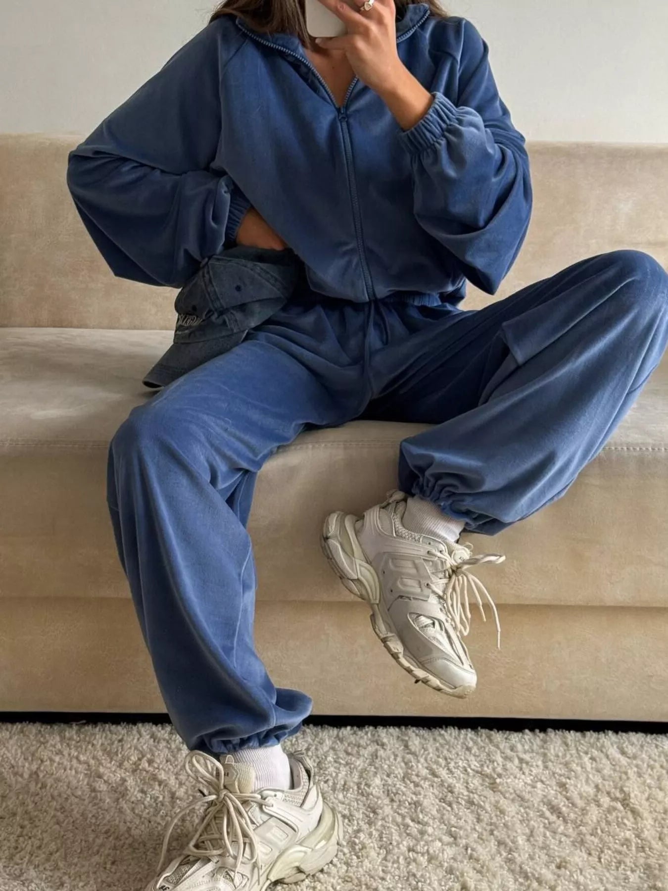 Trendsi Zip-Up Hoodie and Joggers Set -