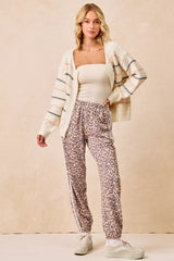 Trendsi BiBi Side Lines Leopard Track Pants -