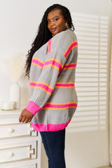 Trendsi Woven Right Ribbed Long Sleeve Cardigan -