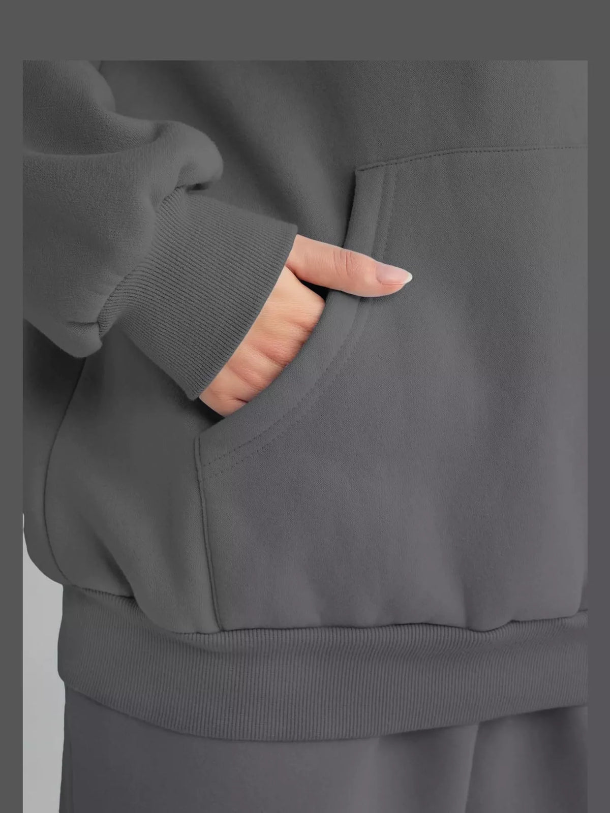 Kangaroo Pocket Hoodie and Joggers Set — construction details