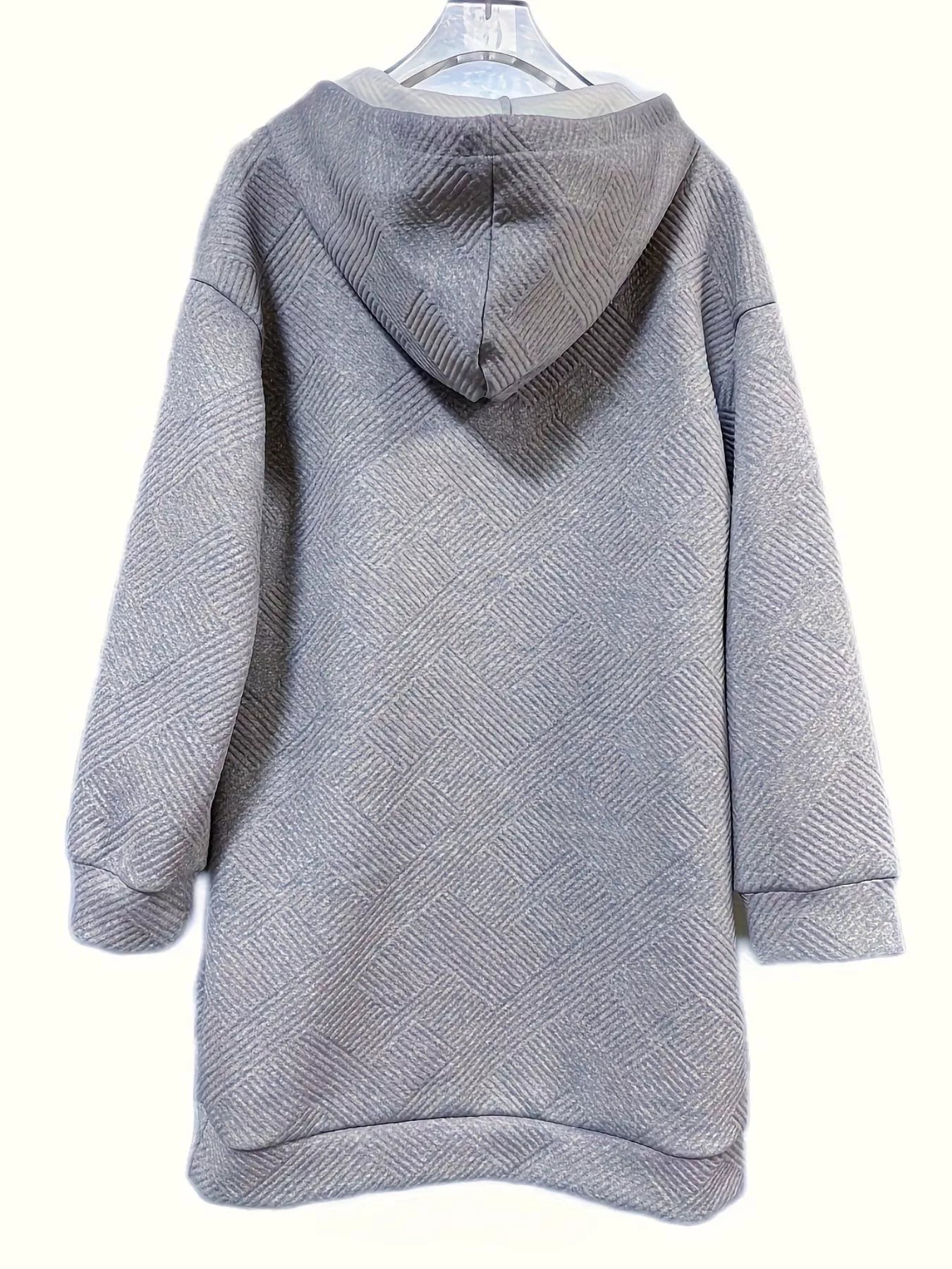 Textured hooded sweatshirt dress