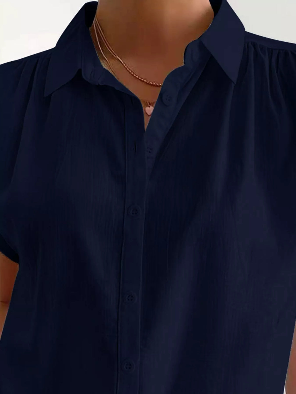 Trendsi Button-Down Short Sleeve Shirt -