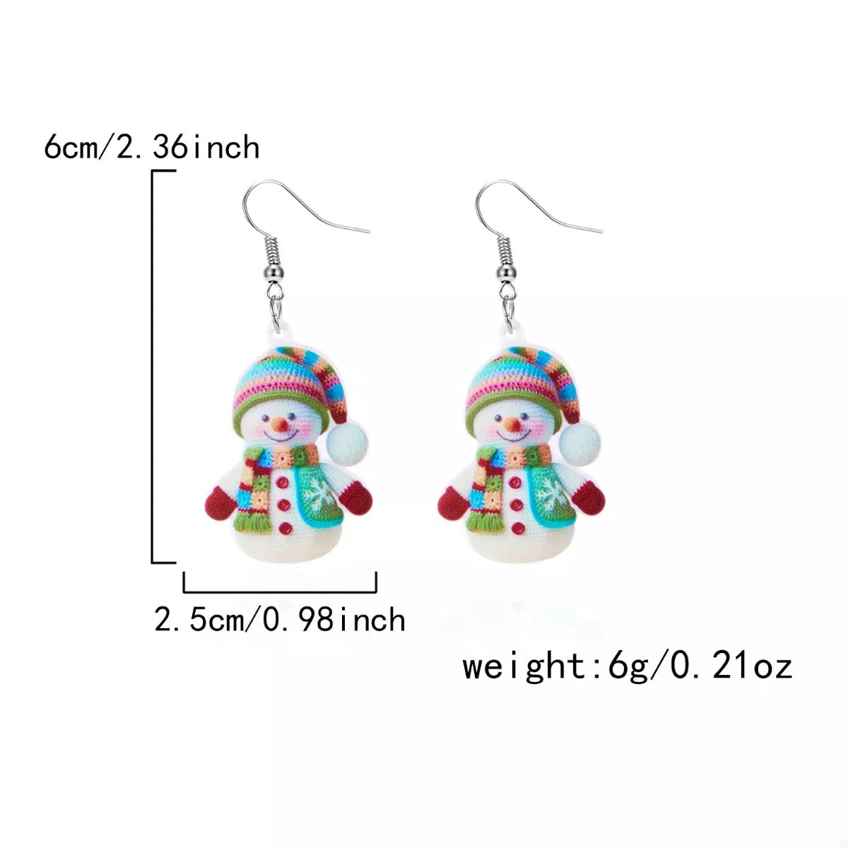 Trendsi Christmas Snowman Dangle Earrings -