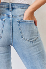 Trendsi Kancan Full Size Mid Rise Y2K Slit Bootcut Jeans -