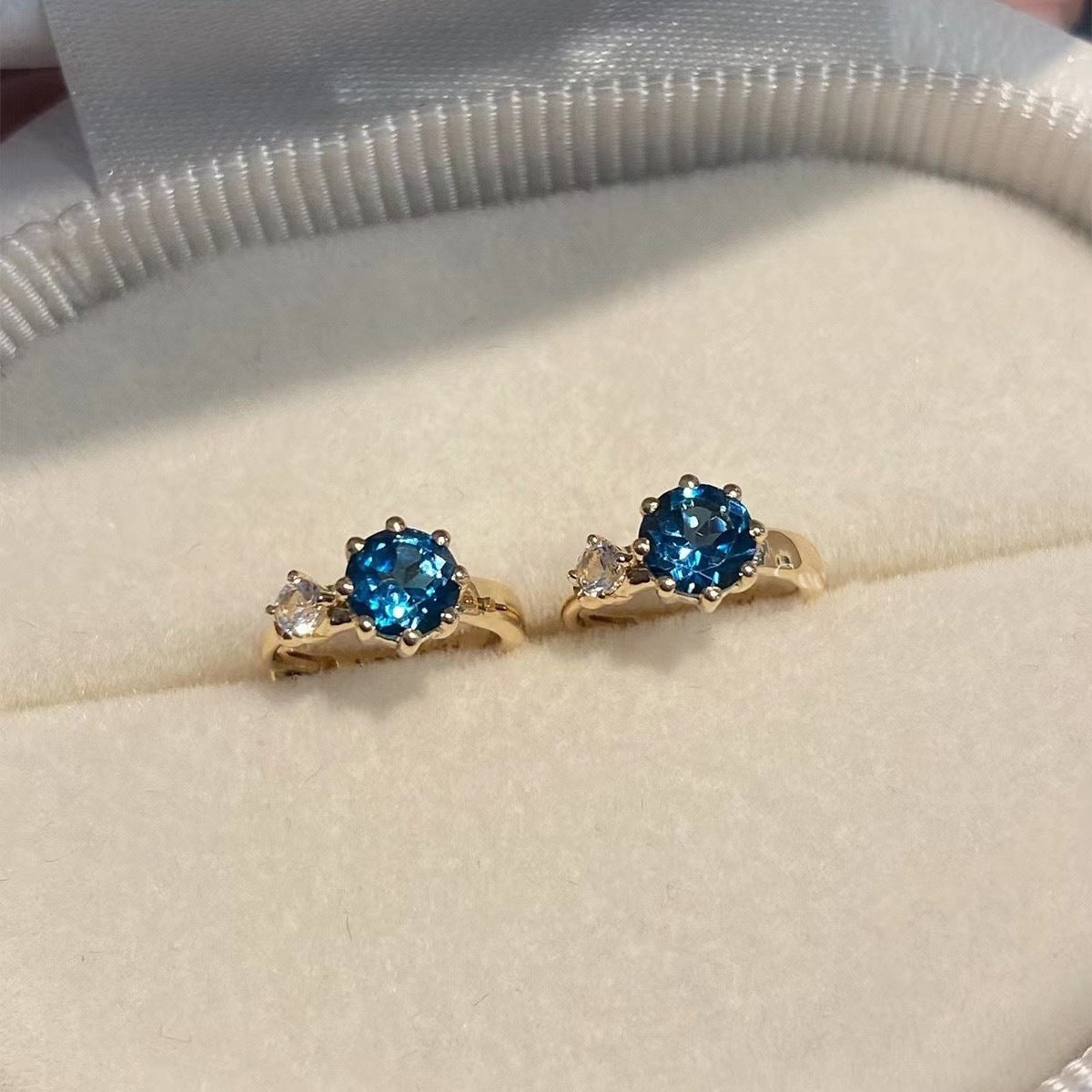 Trendsi 925 Sterling Silver Zircon Hoop Earrings -