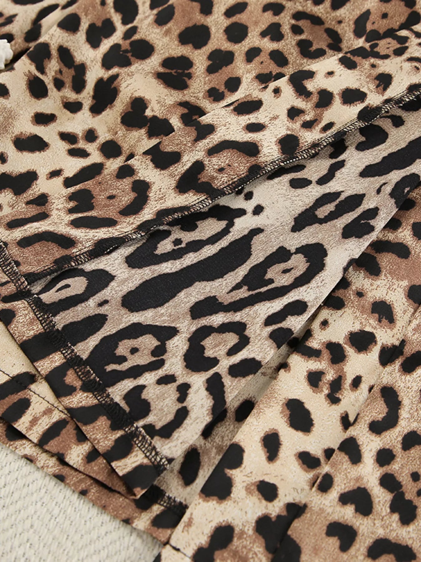 Trendsi Leopard Bra & Cardigan and Shorts Set -