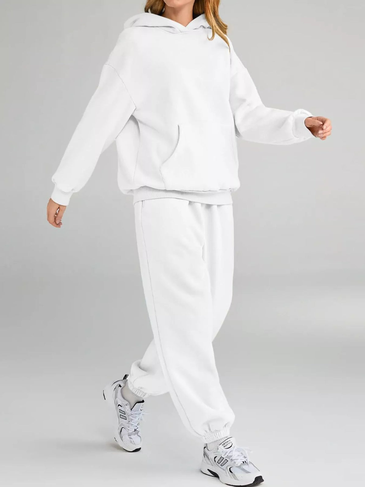 Kangaroo Pocket Hoodie and Joggers Set — front view