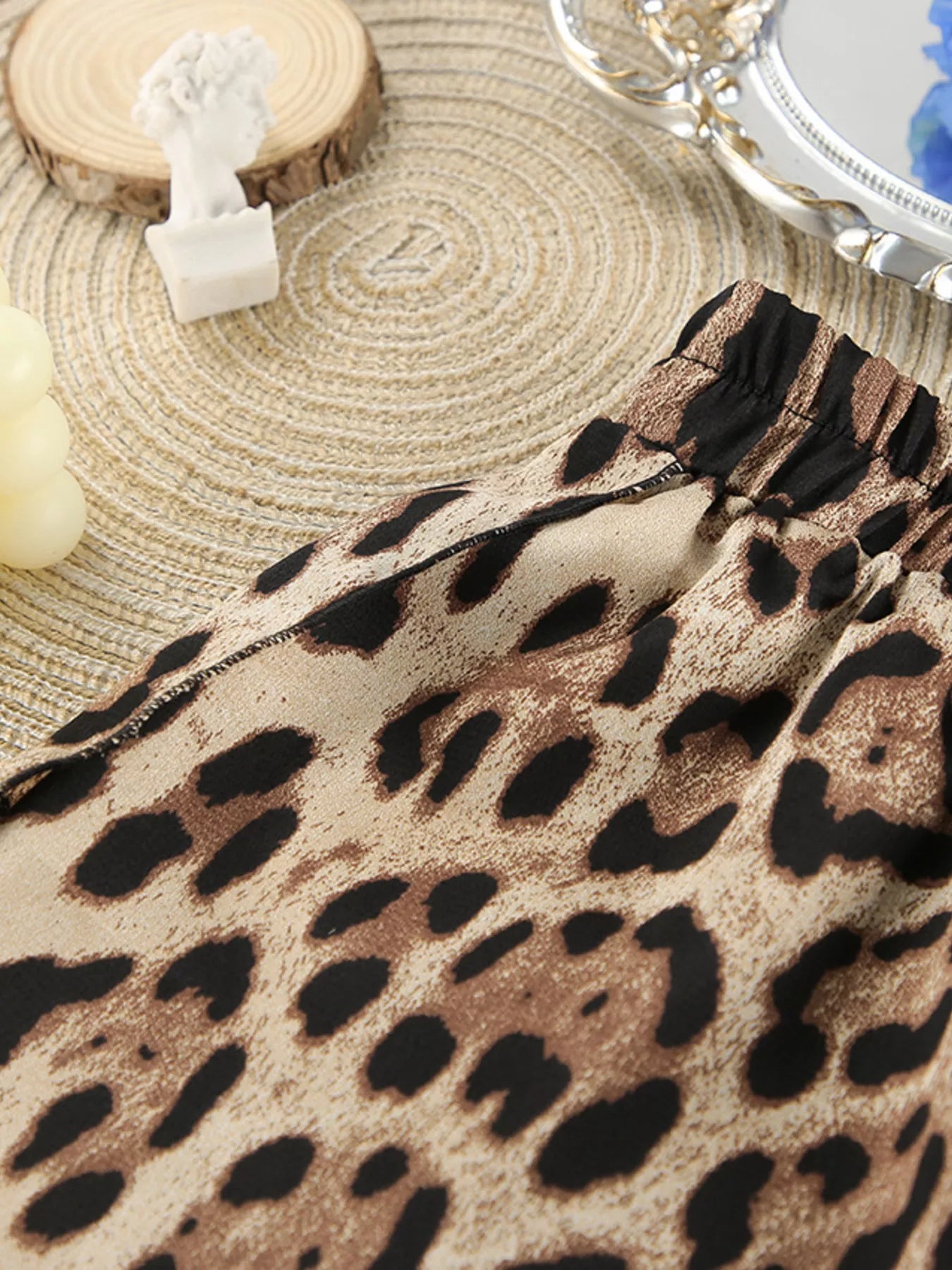 Trendsi Leopard Bra & Cardigan and Shorts Set -