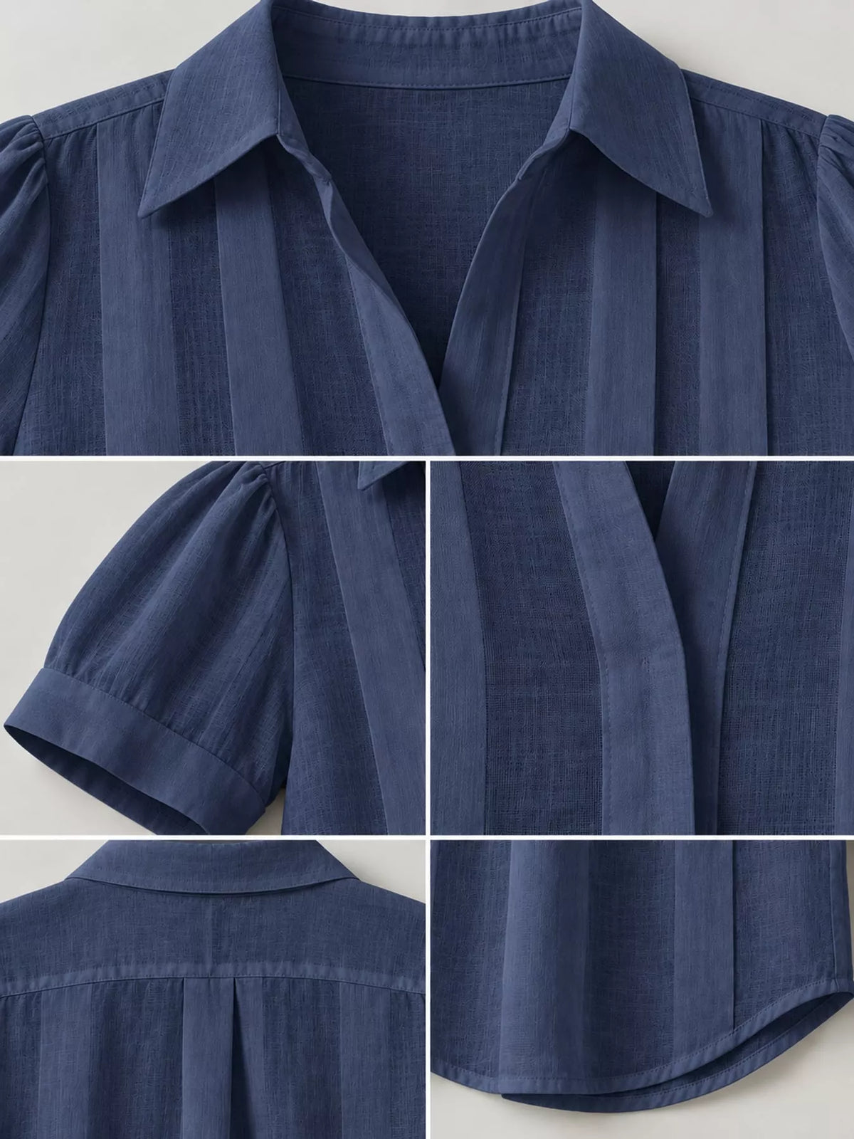 Navy button up short sleeve shirt