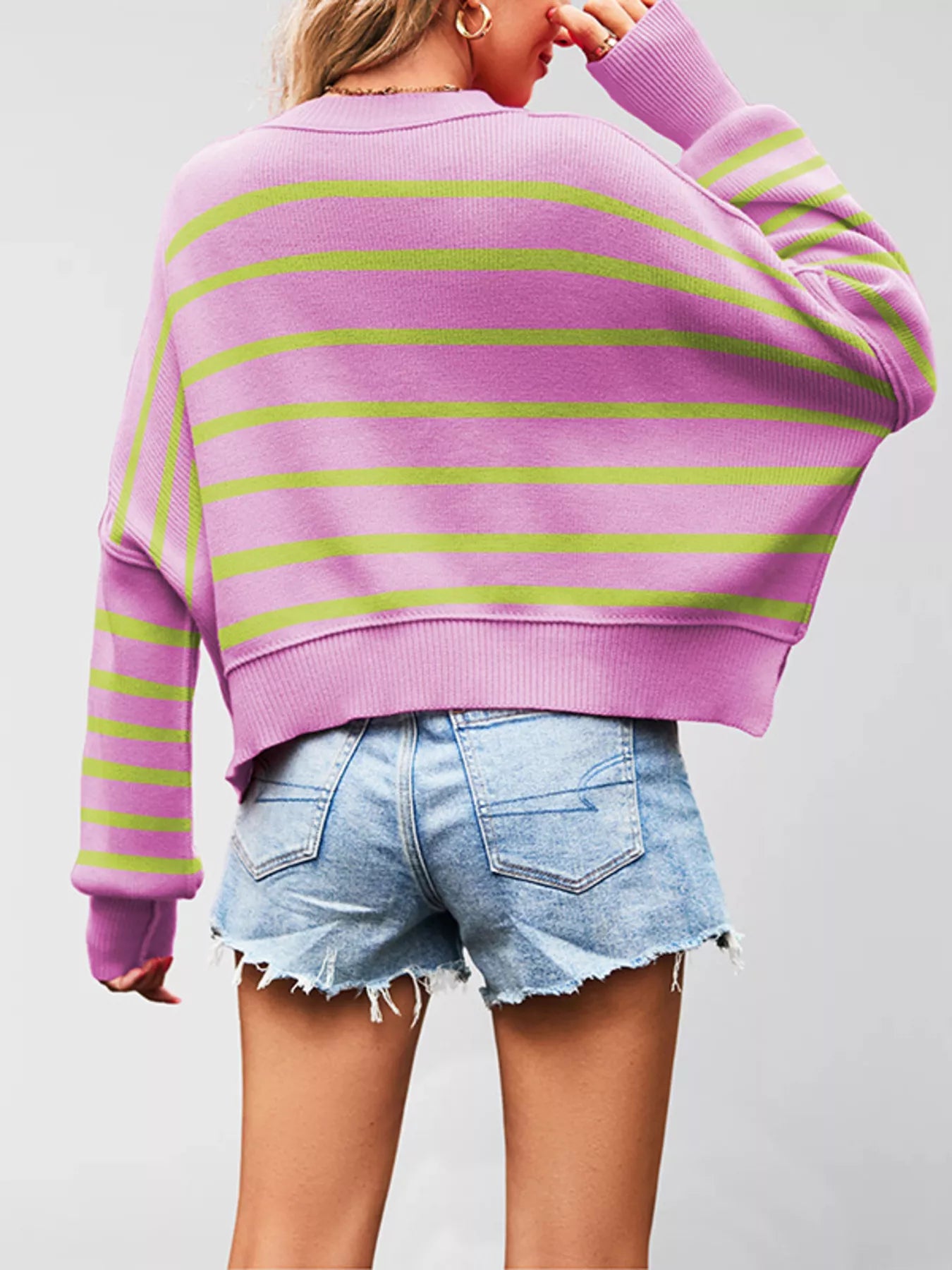 Trendsi Crew Neck Dropped Shoulder Sweater -