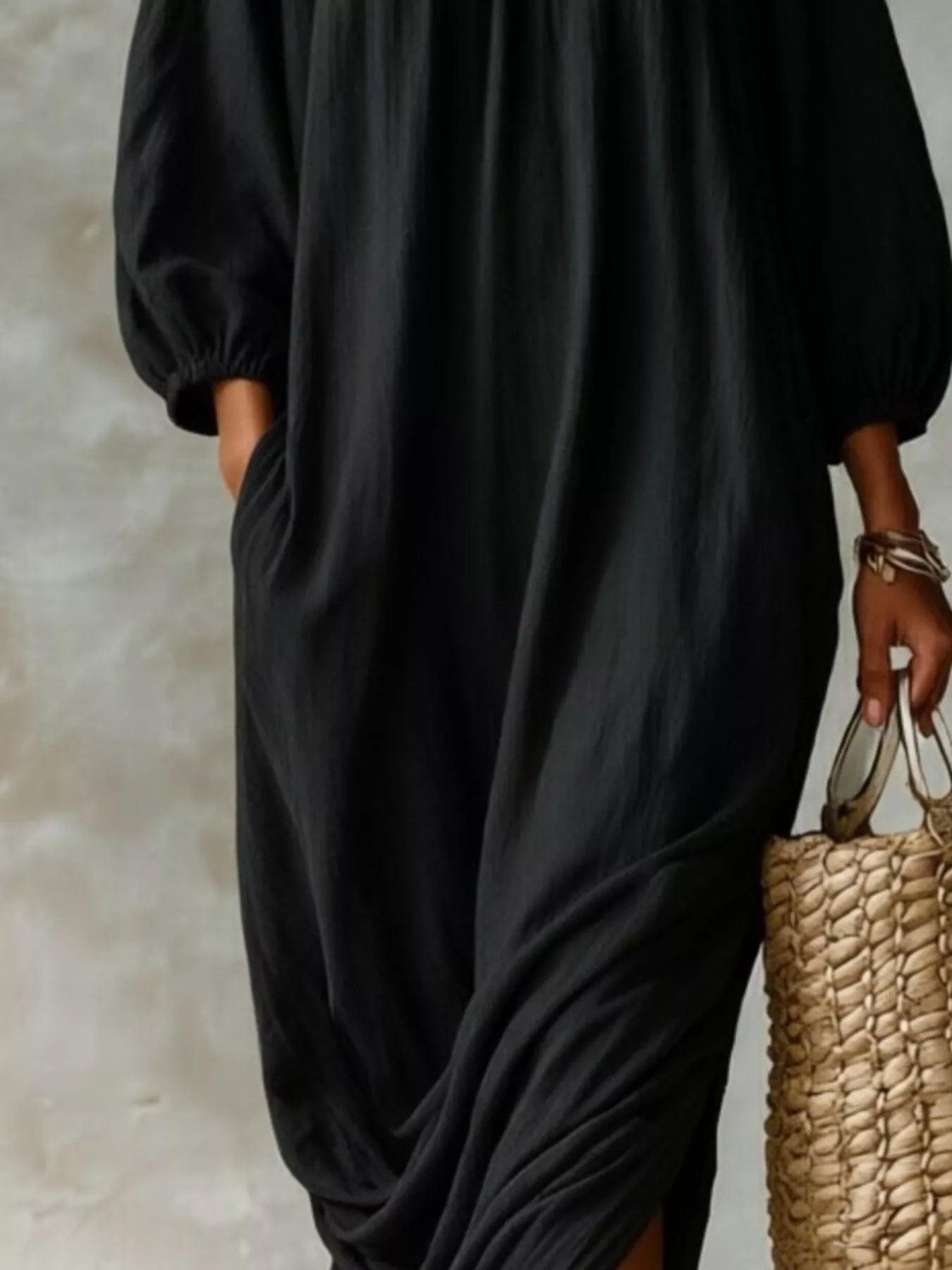 Trendsi Ruffled Boat Neck Ruched Midi Dress -