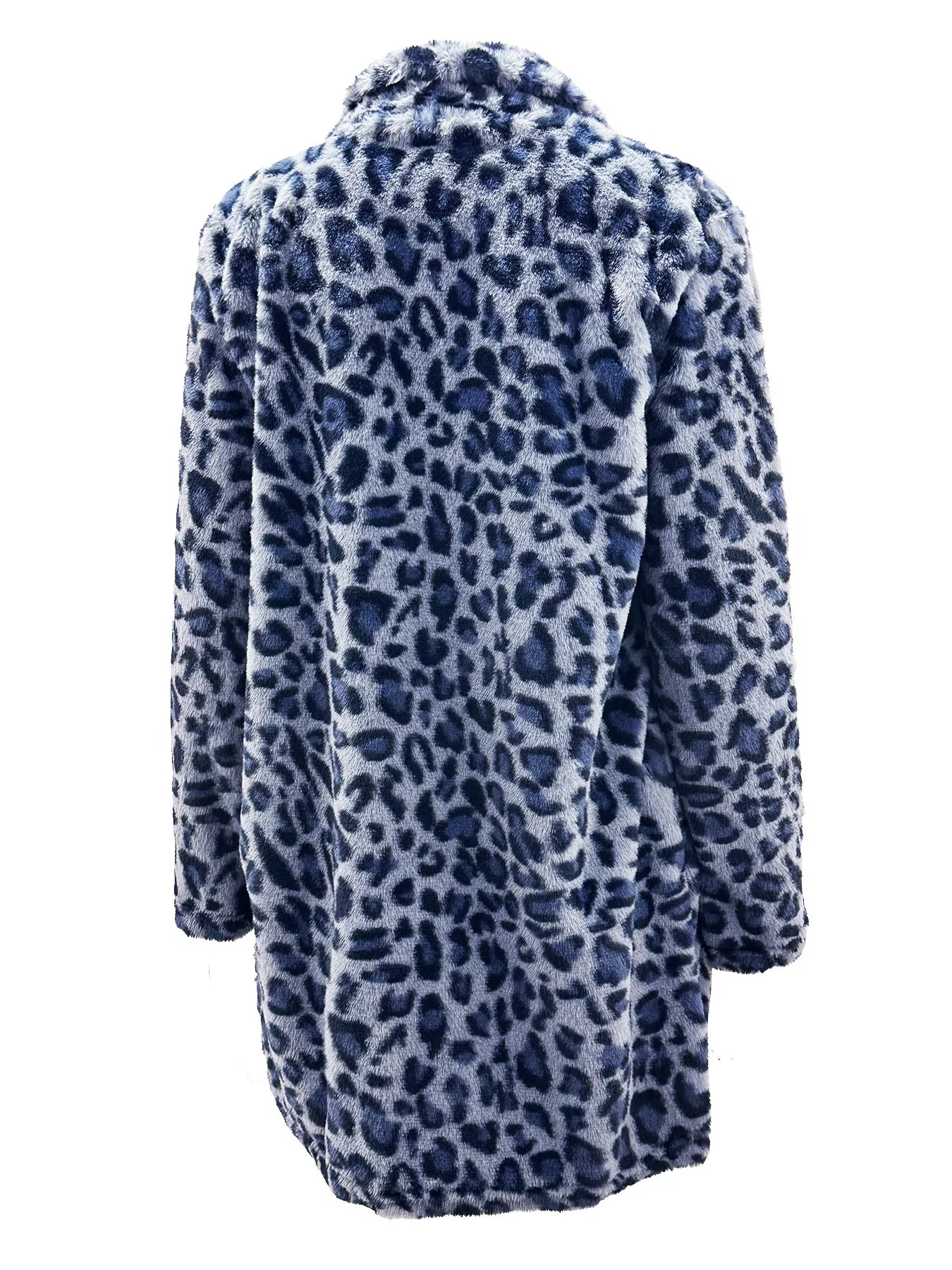 Trendsi Full Size Leopard Faux Fur Open Front Outerwear Plus Size -