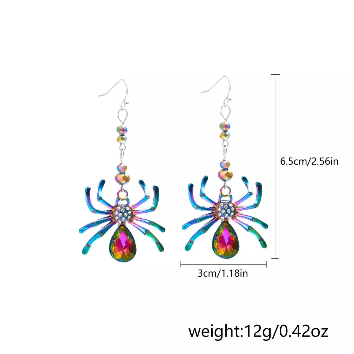 Trendsi Colorful Spider Drop Earrings -