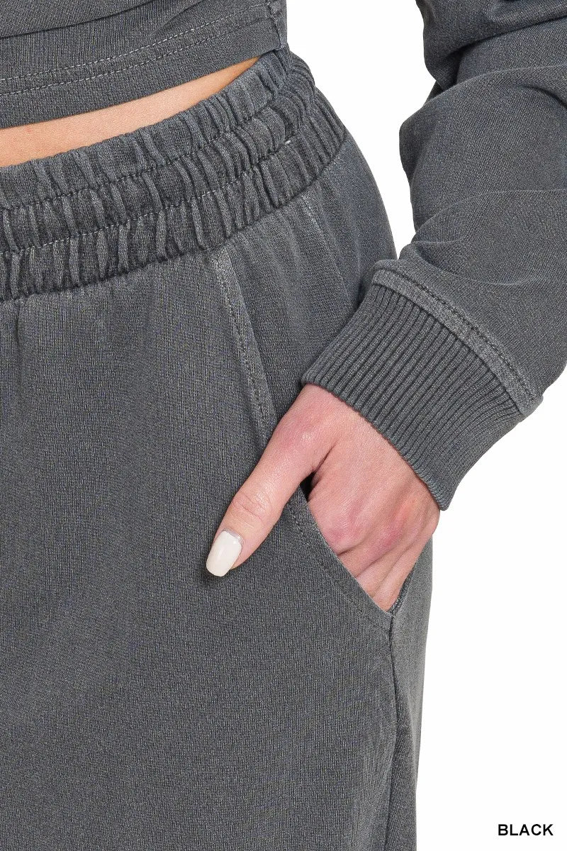 Women's Cropped Sweatshirt and Wide-Leg Pants Loungewear Set — product view 9