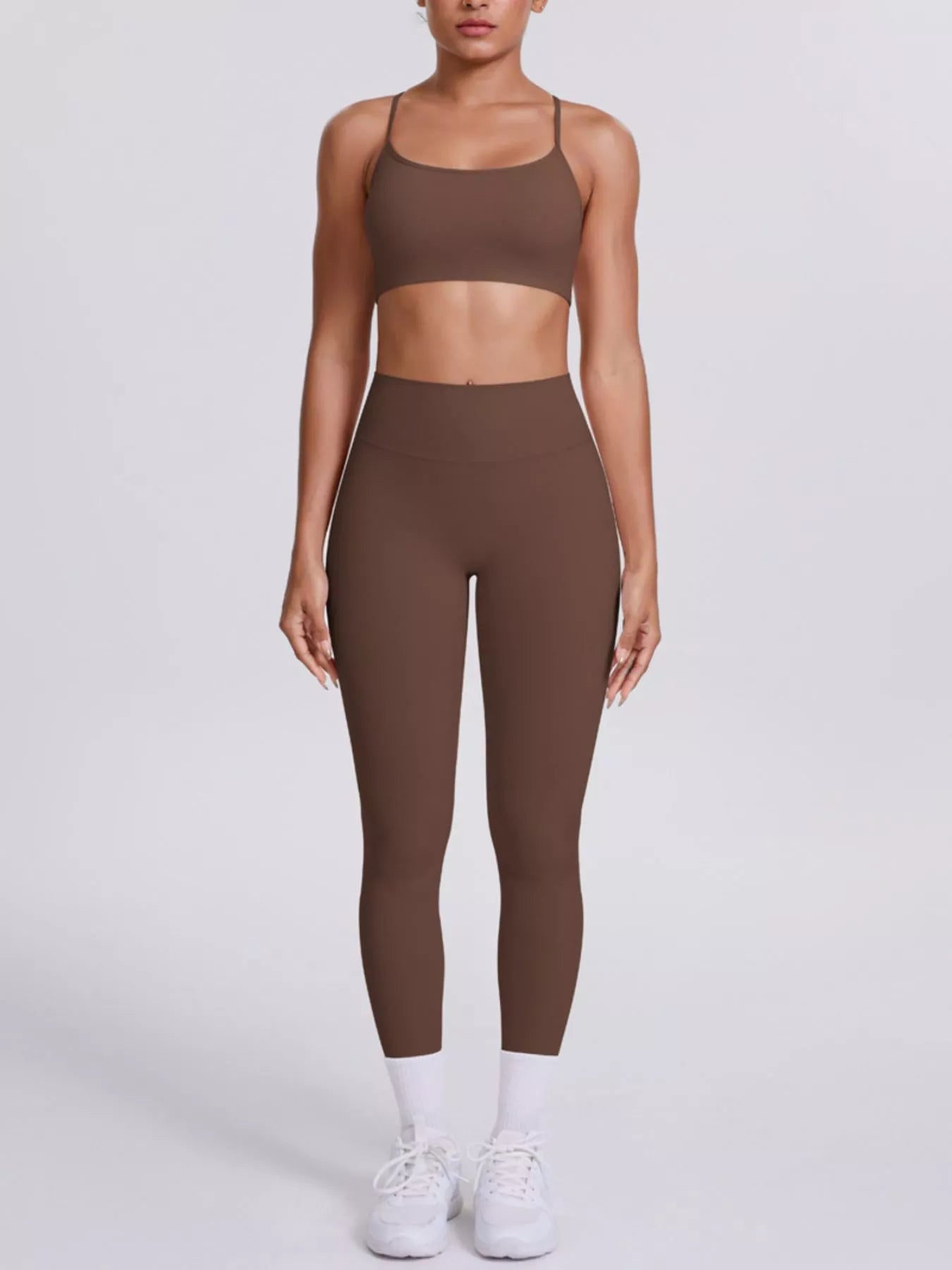 Trendsi Criss-Cross Back Cami and Leggings Active Set -