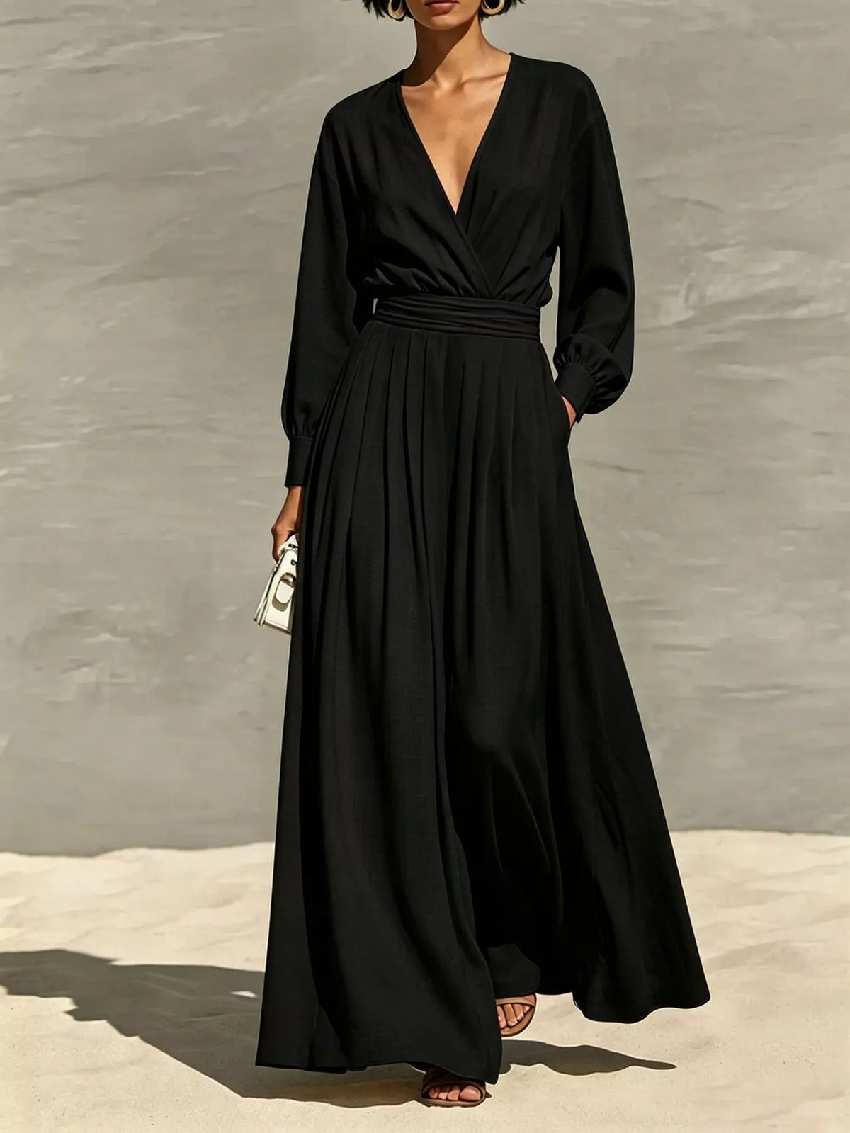 Trendsi Long Sleeve Wide-Leg Jumpsuit -