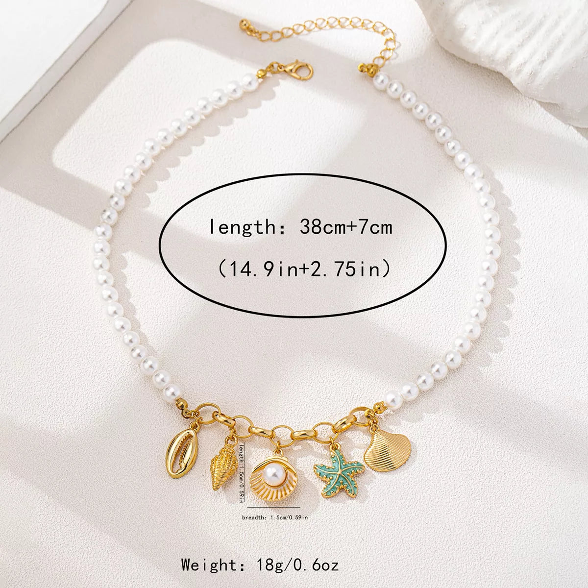 Trendsi Ocean Series Charm Pearl Necklace -