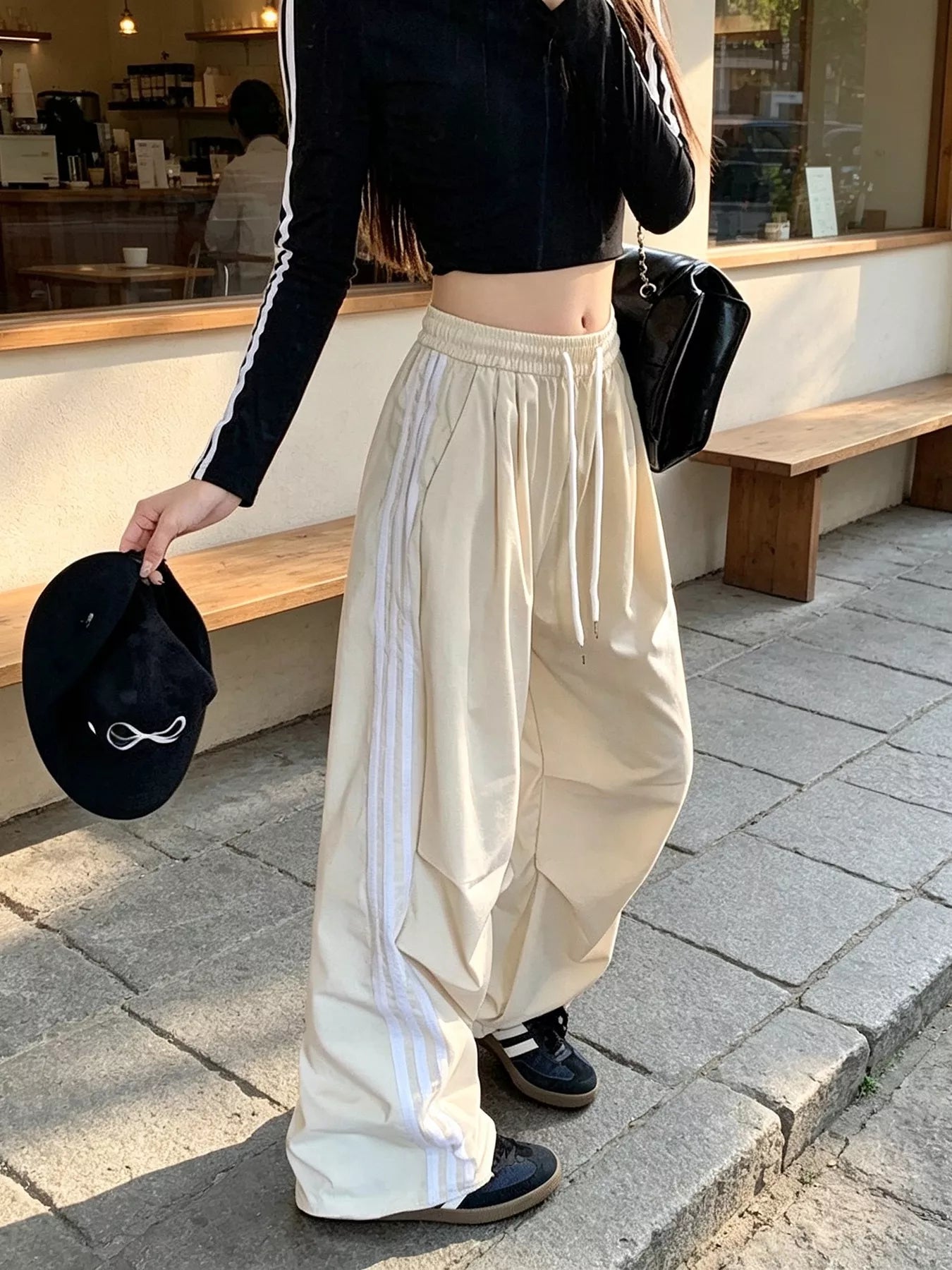 Trendsi Wide-Leg Casual Pants with Drawstring -