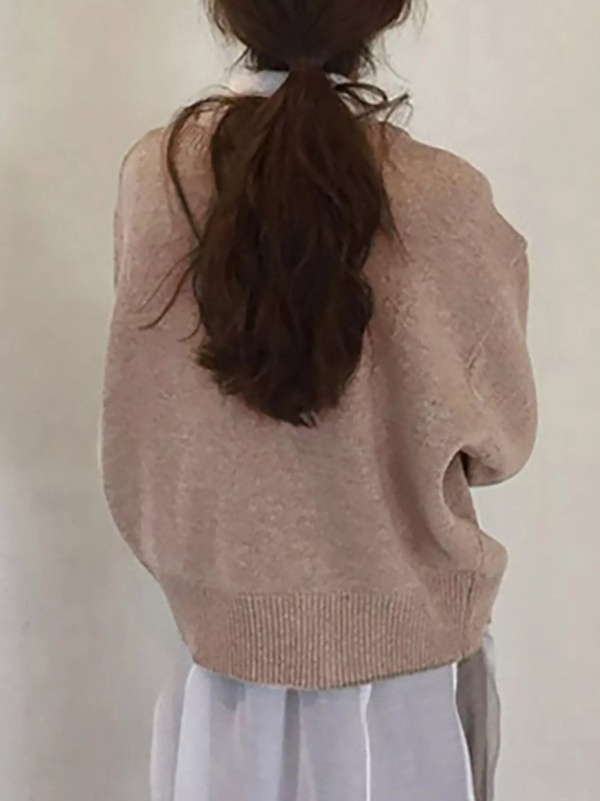 Trendsi Asymmetric Button-Down Sweater -
