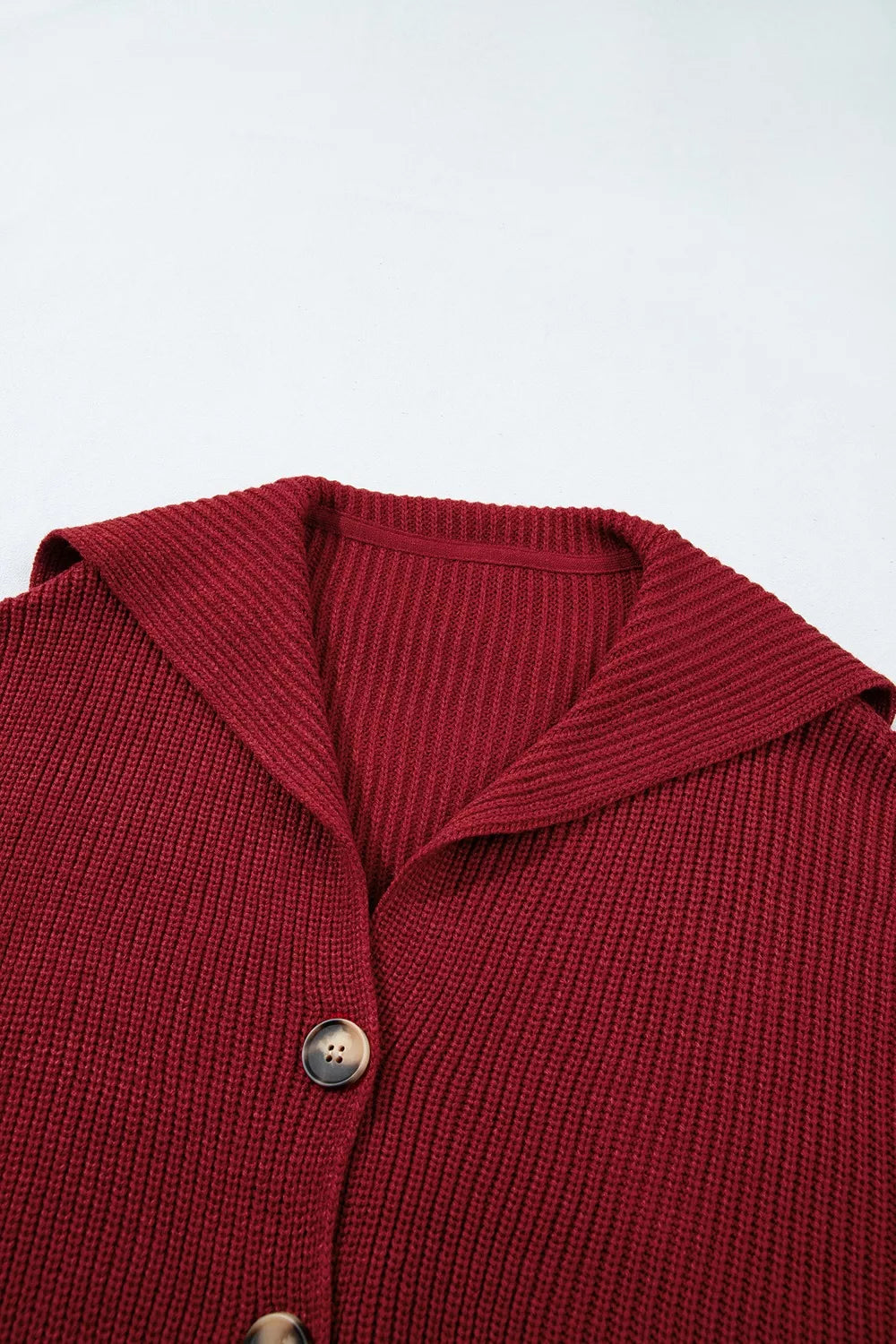 Trendsi Solid Color Knit Oversized Button Front Sweater Cardigan -