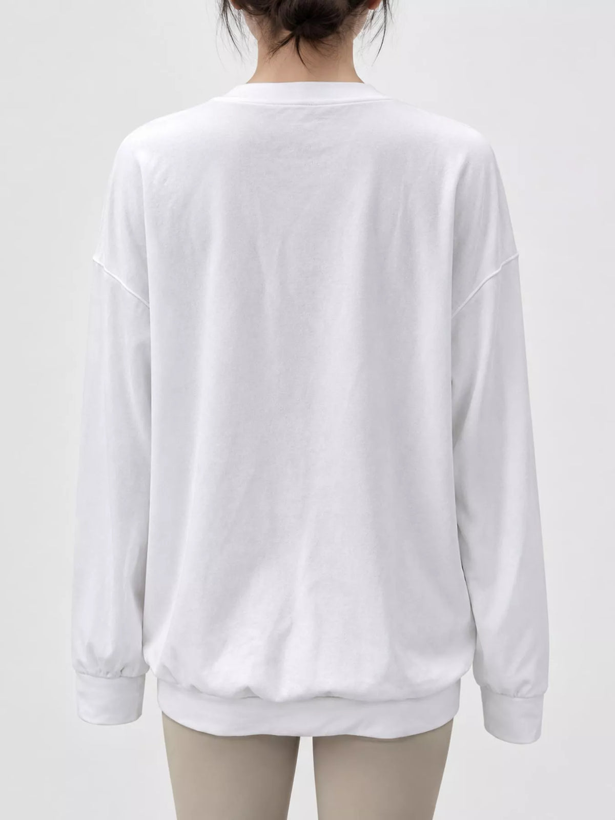 Crew-neck sweatshirt, ivory back