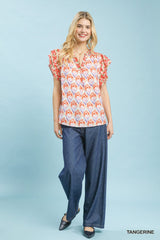 Trendsi Umgee Double Frill Sleeve Floral Blouse -
