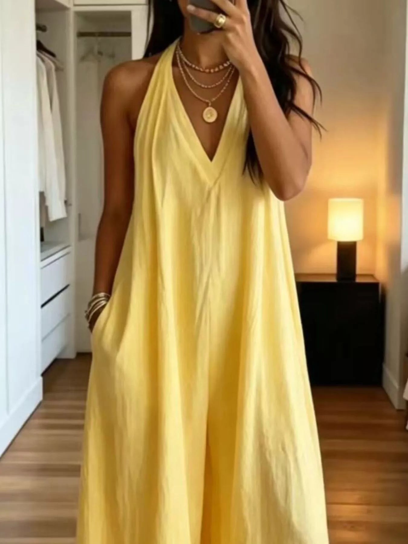 Trendsi Full Size Halter Neck Wide-Leg Jumpsuit Plus Size -