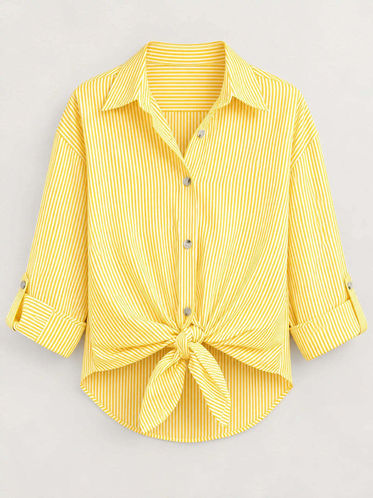 Yellow striped button-down shirt