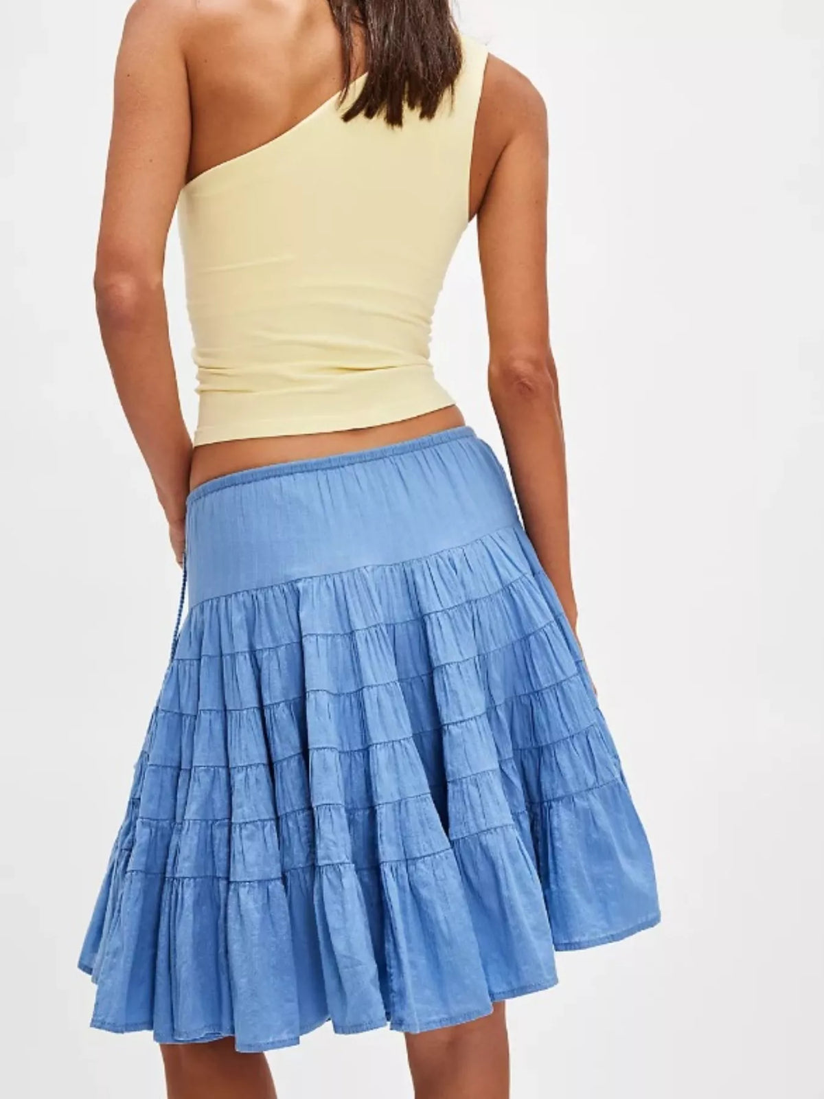 Trendsi Tiered Drawstring Mini Skirt -