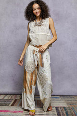 Trendsi POL Sleeveless Flowy Fit Crochet Top with Scalloped Border Accents -