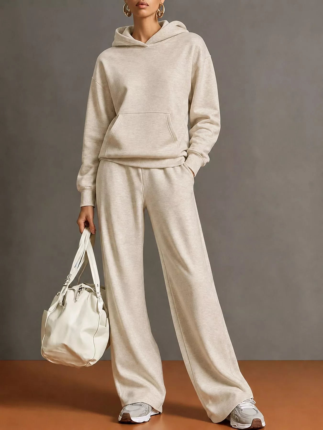 Trendsi Kangaroo Pocket Hoodie and Pants Set -