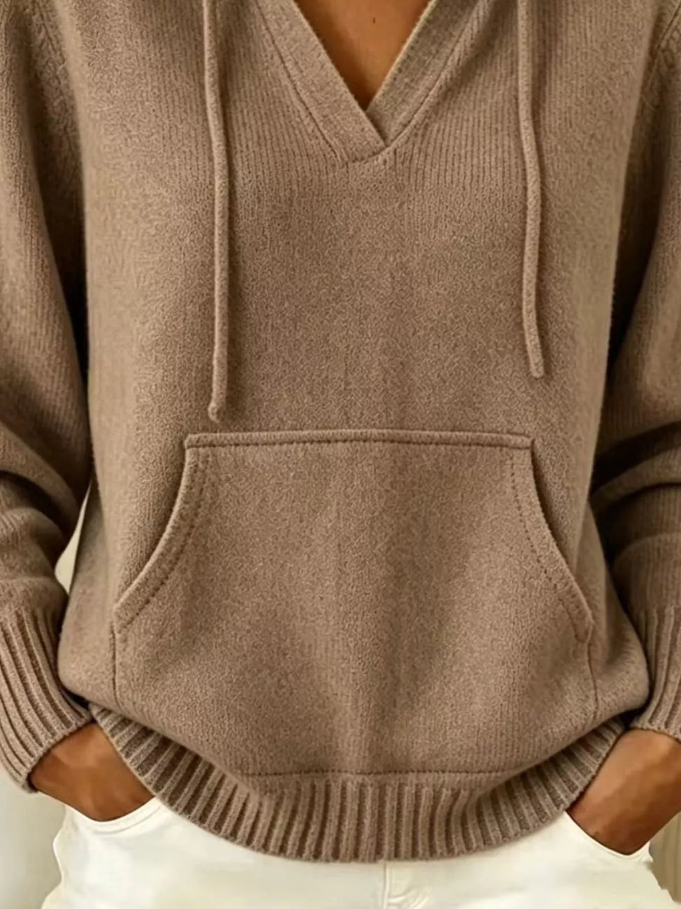 Trendsi Kangaroo Pocket Hooded Sweater -