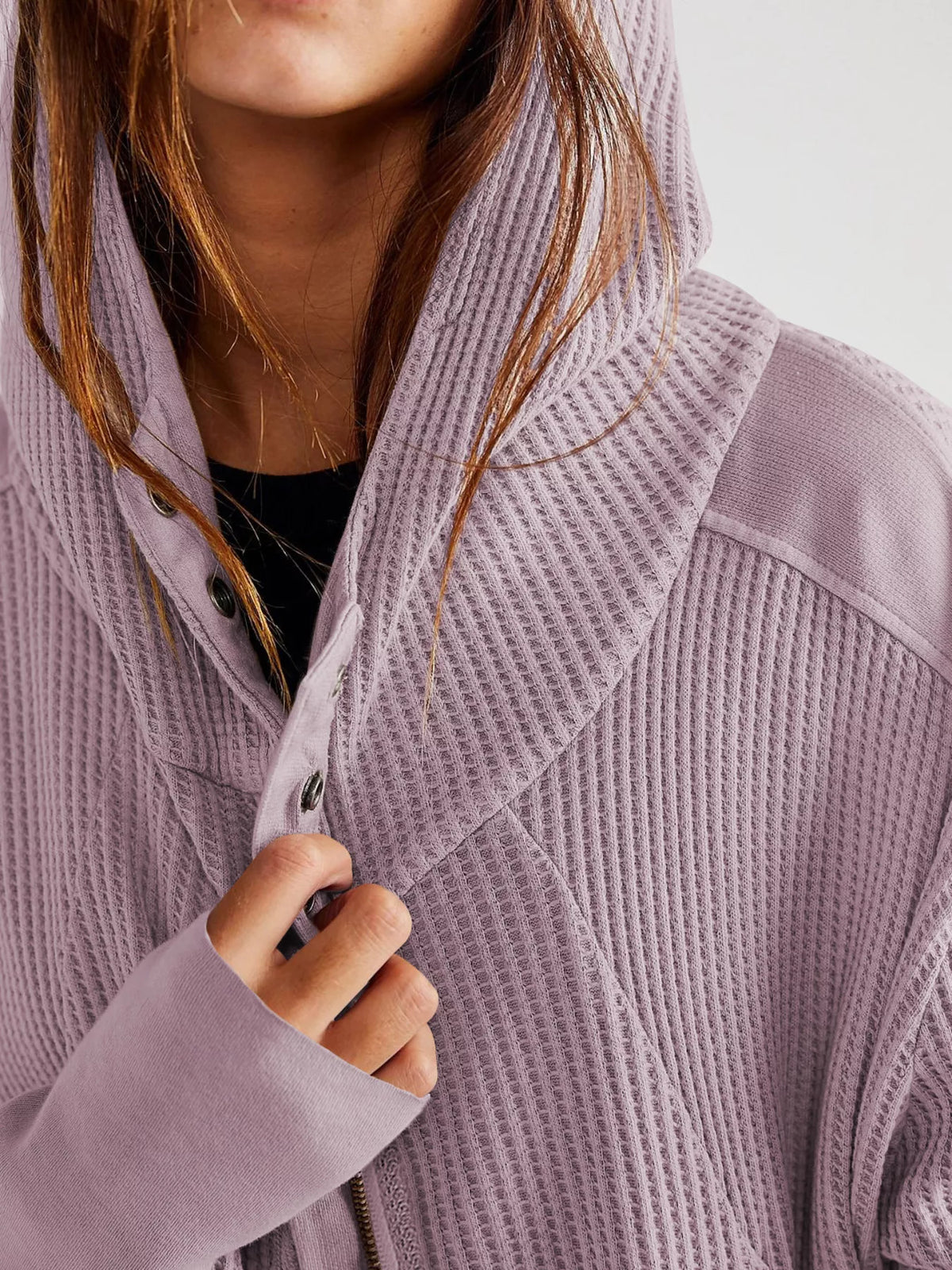 Trendsi Waffle Knit Zip-Up Jacket -