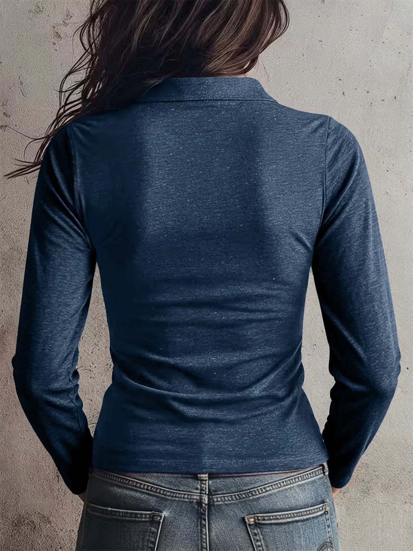 Trendsi Slim Fit Long Sleeve Quarter-Zip T-Shirt -