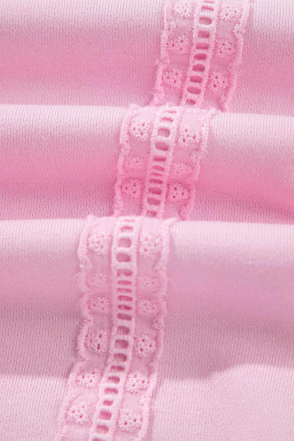 Lace-detail sweatshirt, lace trim close up