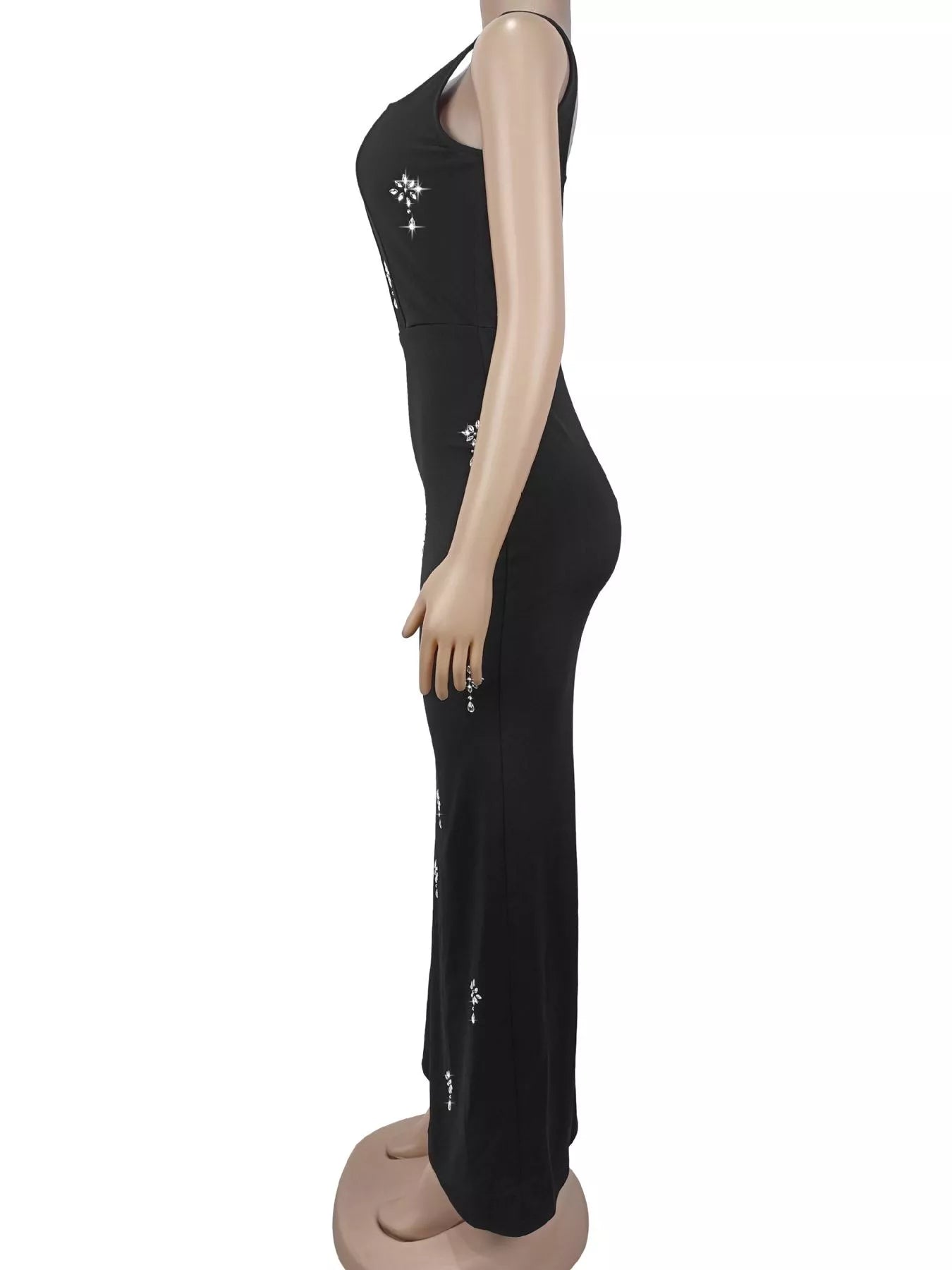 Trendsi Rhinestone Embellished Bodycon Maxi Dress -