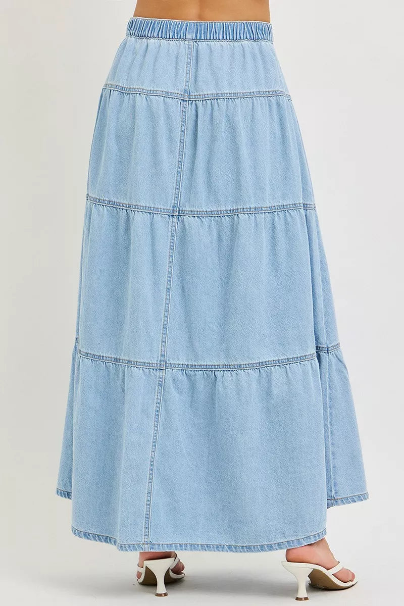 Trendsi RISEN High Rise Ruffle Long Skirts -