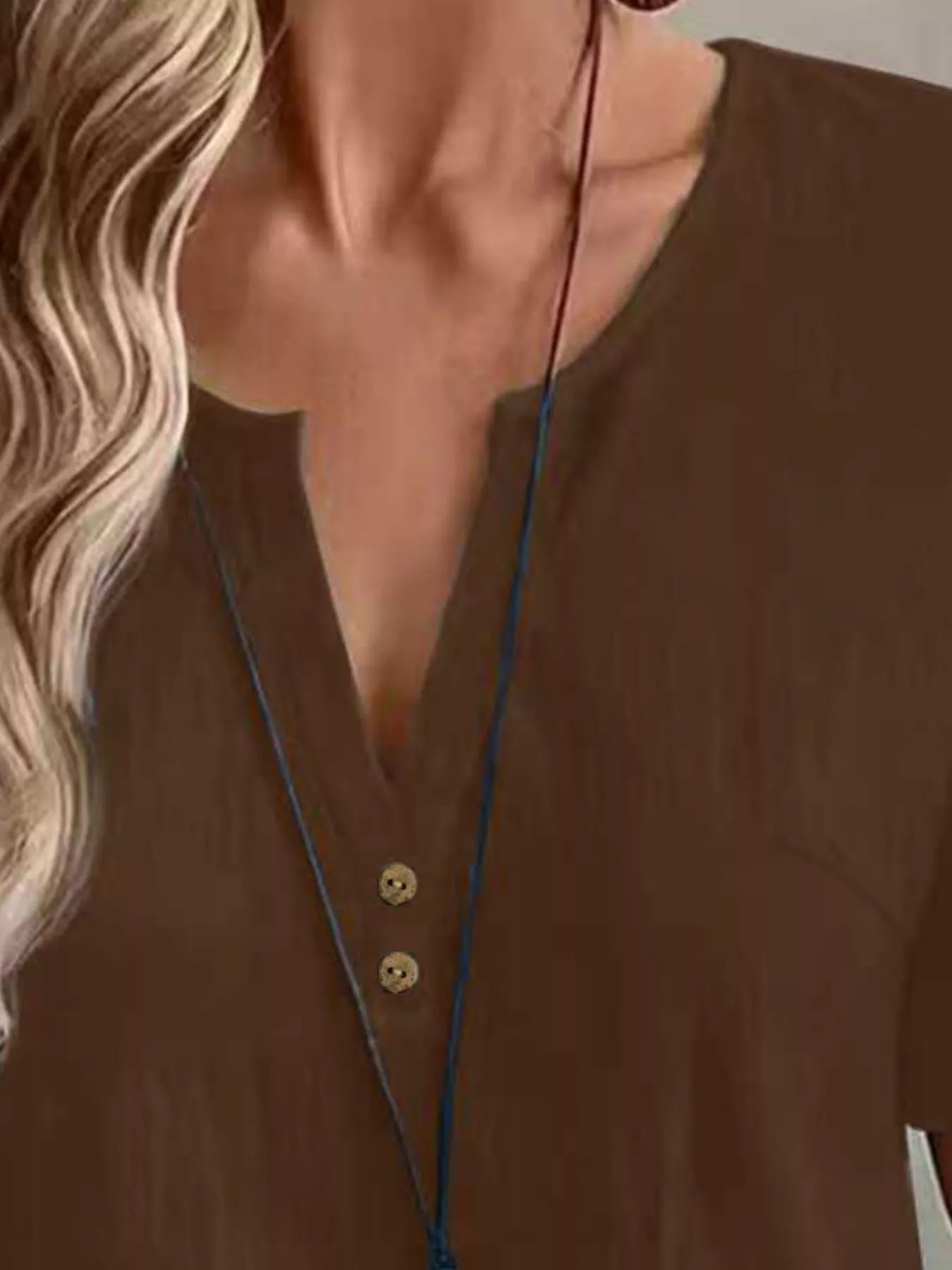 Trendsi Notched Short Sleeve Blouse -