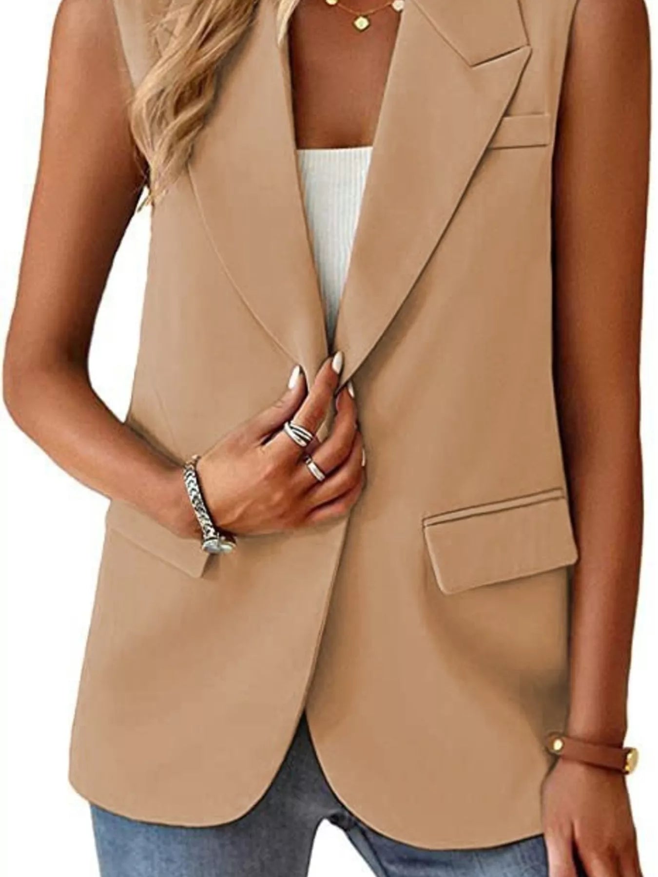 Trendsi One Button Blazer Vest -