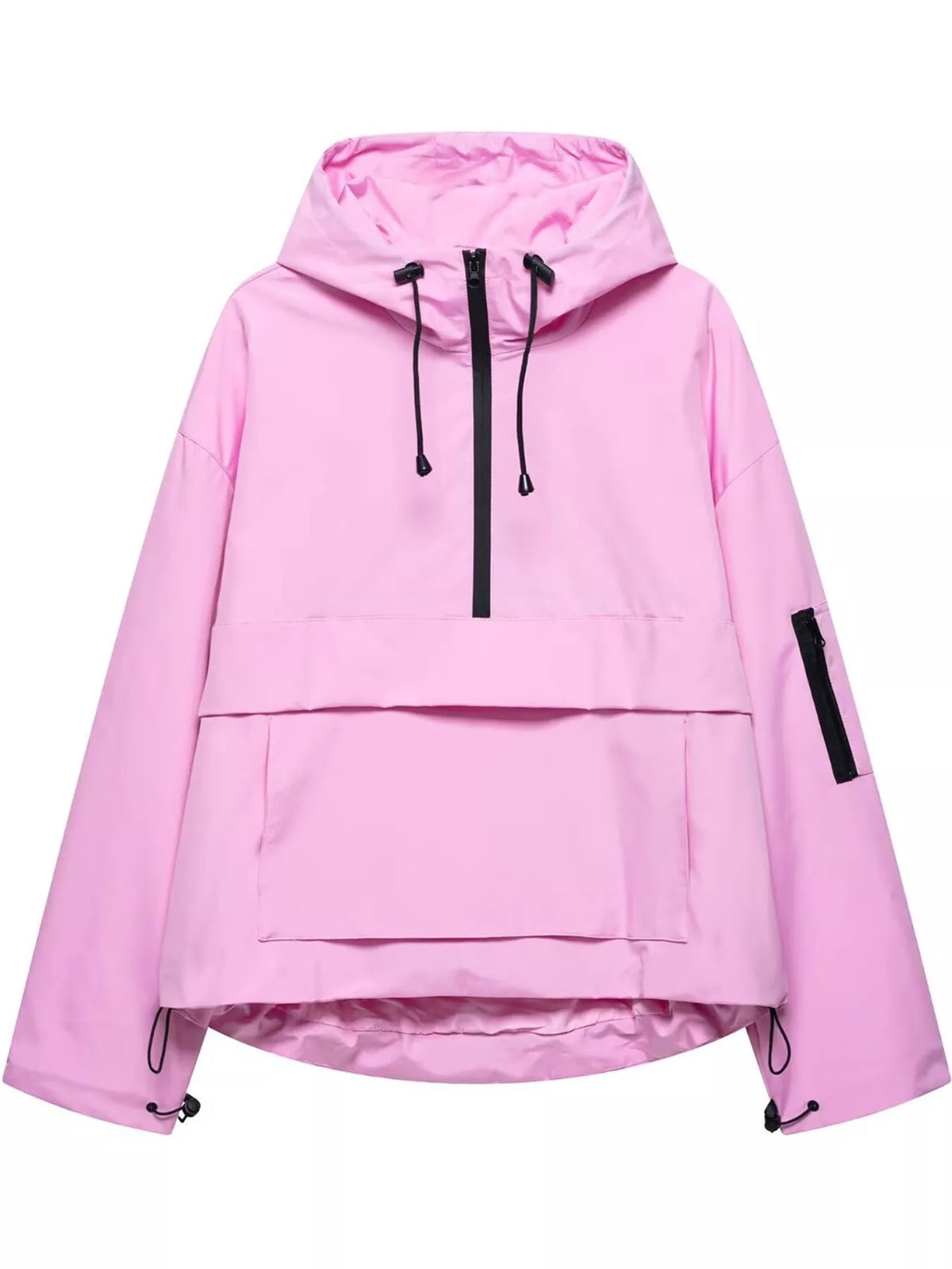 Half-Zip Hooded Anorak Jacket — garment front